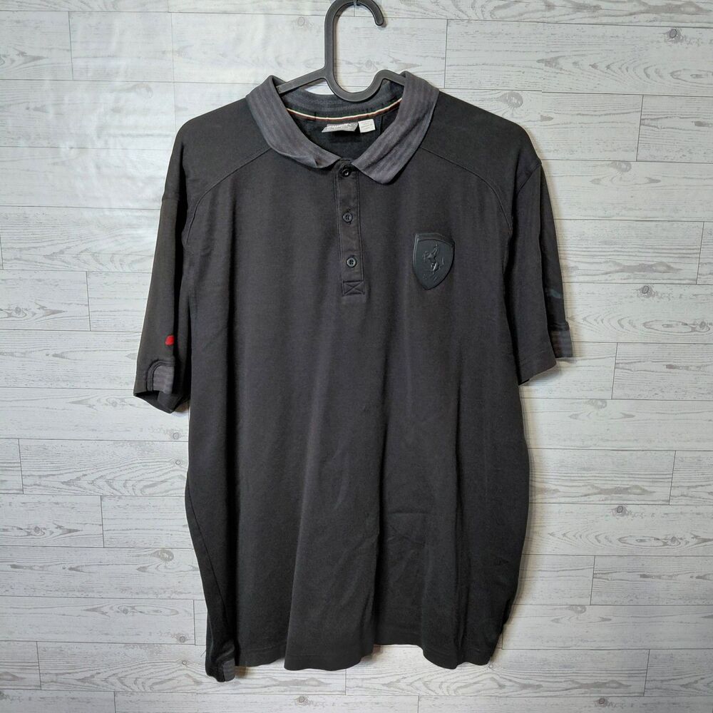 Puma Ferrari Polo Shirt Black Size Large motorsports